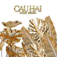 Set 2 Cành Lá Gold Kim Diệp Phú Quý – Golden Leaf Branches-CẬU HAI HOME DECOR
