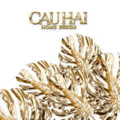 Set 2 Cành Lá Gold Kim Diệp Phú Quý – Golden Leaf Branches-CẬU HAI HOME DECOR