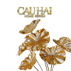 Set 2 Cành Lá Gold Kim Diệp Phú Quý – Golden Leaf Branches-CẬU HAI HOME DECOR