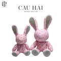FÊTES COUTURE - SET 2 CHÚ THỎ DA BRUSH PINK LOUIS LUCKY BUNNY DIAMANT 28/38 - CẬU HAI HOME DECOR
