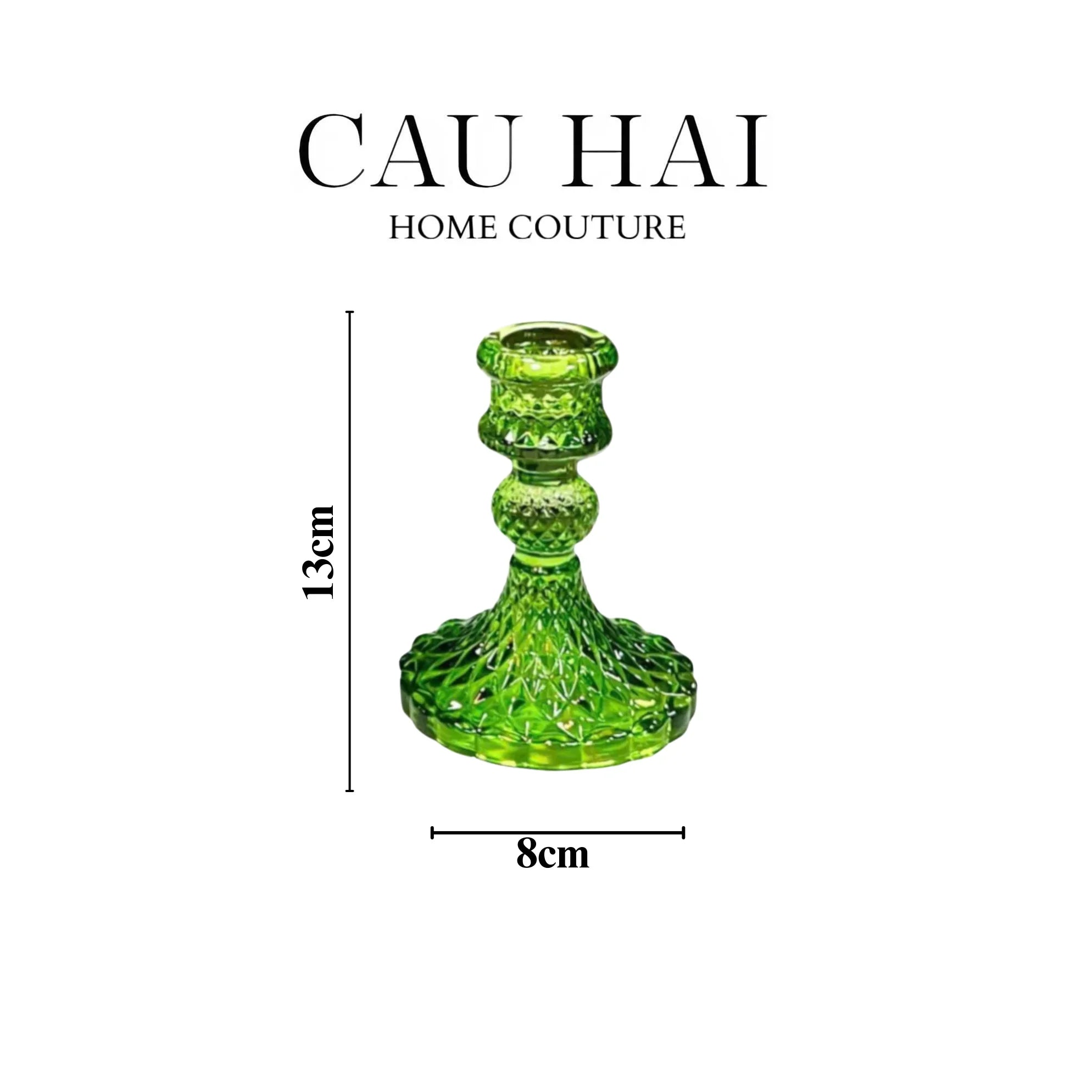 SET 2 ĐẾ NẾN CRYSTAL VERT ÉCLAT - CẬU HAI HOME DECOR