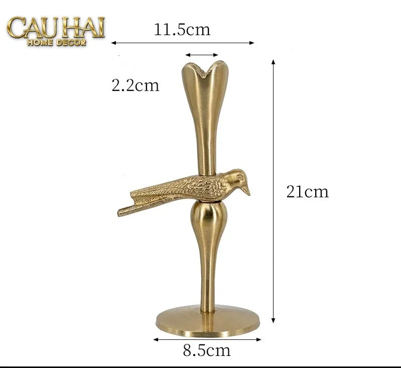 Set 2 Đế Nến Đồng Brasson Bird Harmonia Candle Holders-CẬU HAI HOME DECOR