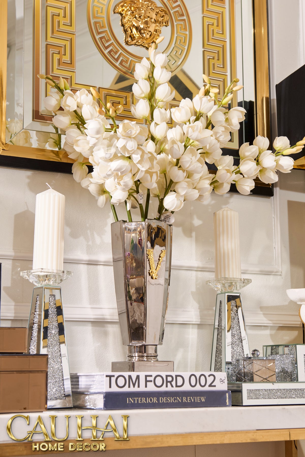 Set 2 Đế Nến Starlight Mirrored Crystal Pillar-Đế Nến-CẬU HAI HOME DECOR-CẬU HAI HOME DECOR