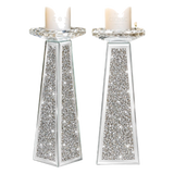 Set 2 Đế Nến Starlight Mirrored Crystal Pillar-Đế Nến-CẬU HAI HOME DECOR-CẬU HAI HOME DECOR