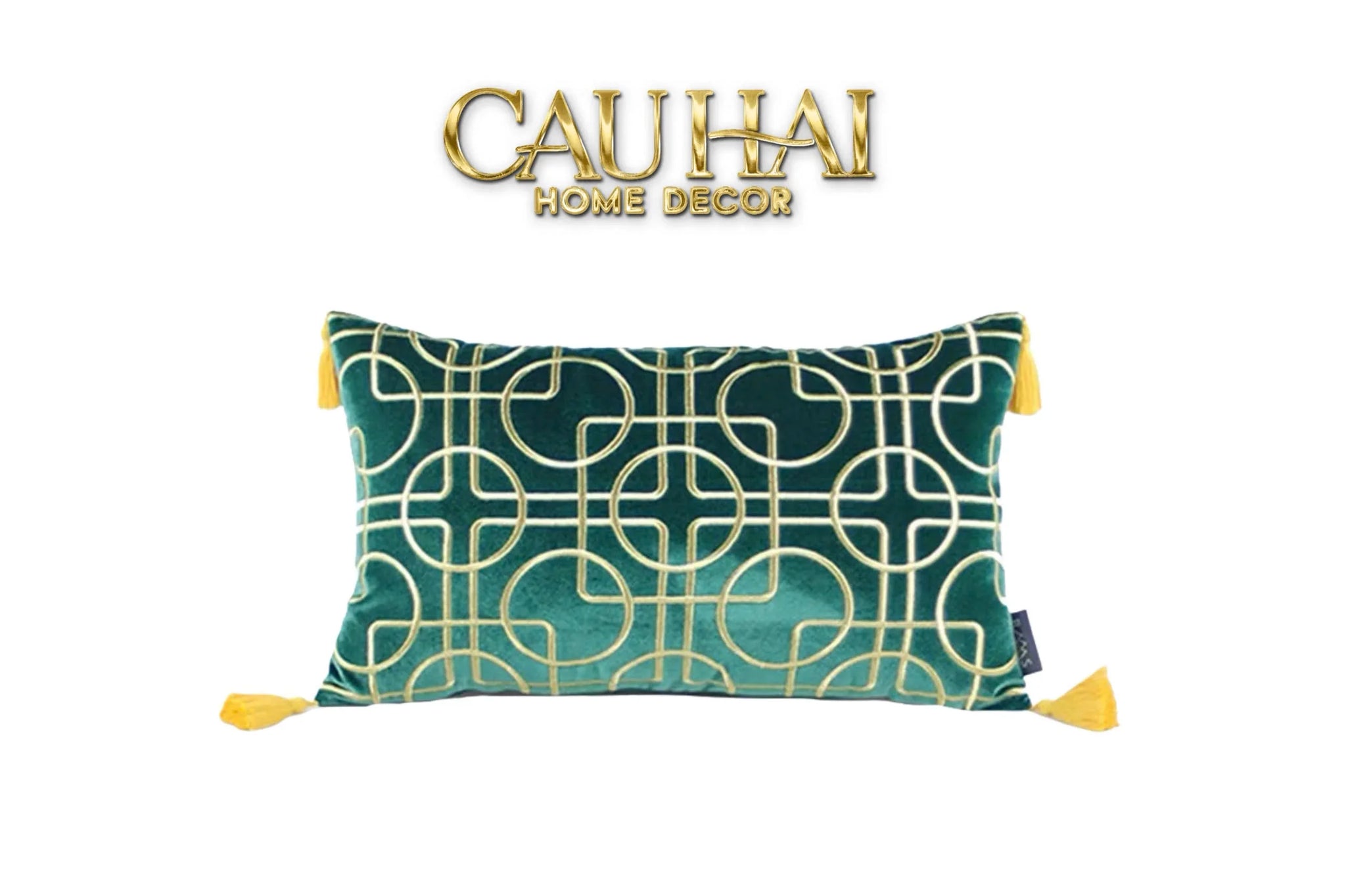 Set 2 Gối Nhung Emerald Lumina Grid 45X45/-CẬU HAI HOME DECOR
