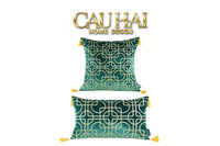 Set 2 Gối Nhung Emerald Lumina Grid 45X45/-CẬU HAI HOME DECOR