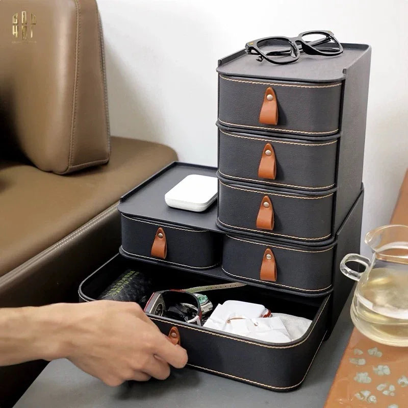 Set 2 Hộp Lưu Trữ Da Pu Alexander-CẬU HAI HOME DECOR