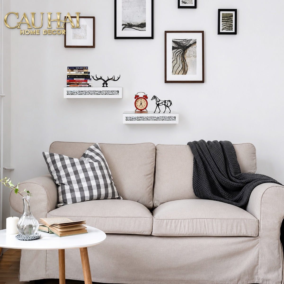 Set 2 Kệ Treo Tường Starlight Mirrored Crystal Shelf-Kệ Treo Tường-CẬU HAI HOME DECOR-CẬU HAI HOME DECOR