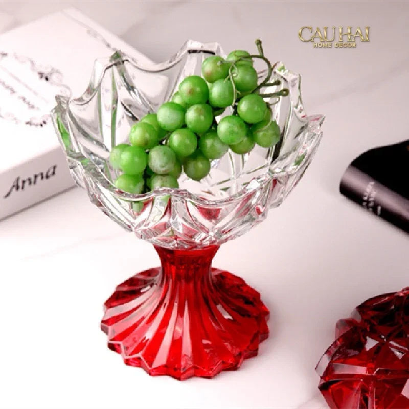 Set 2 Lọ Kẹo Pha Lê Đỏ Ruby Candy Lumiere Bonbonnière H21/H28-CẬU HAI HOME DECOR