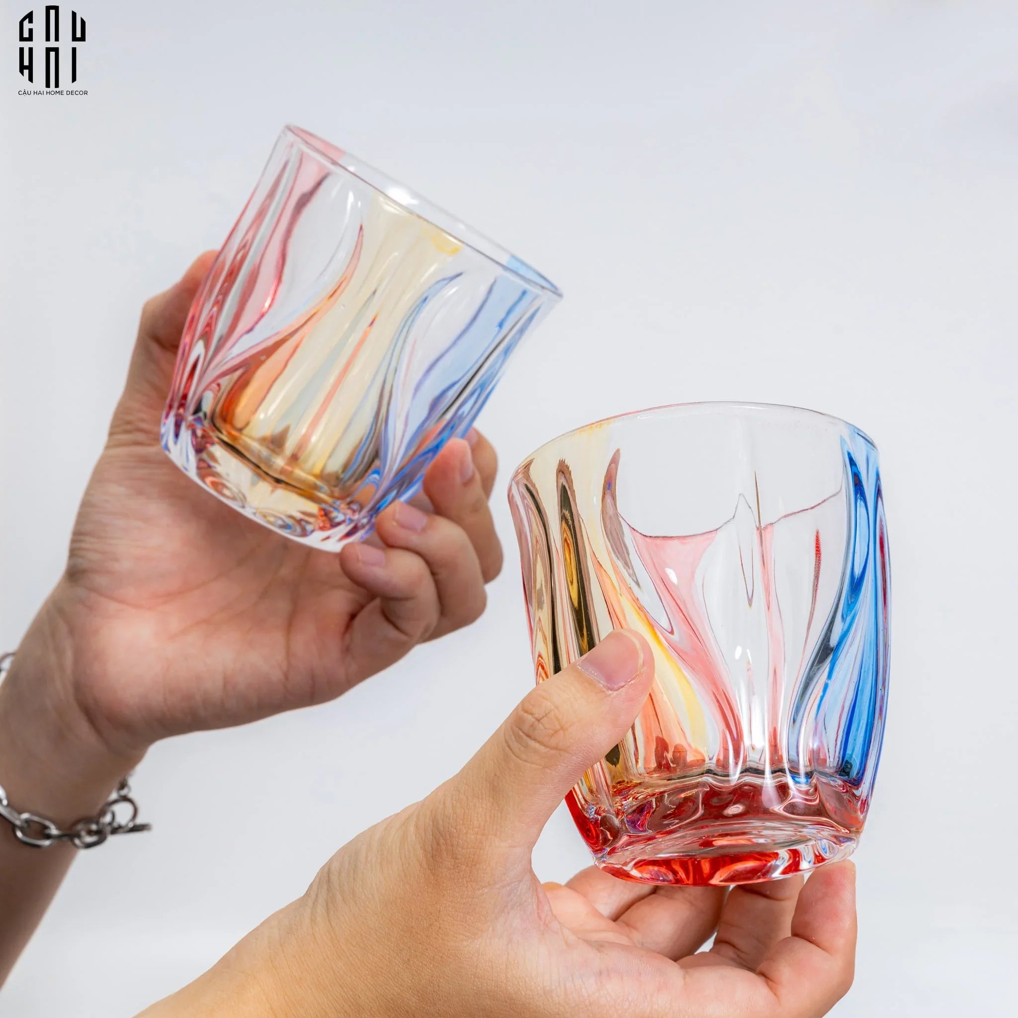 SET 2 LY AMETHYST - NO BOX SS25 - CẬU HAI HOME DECOR