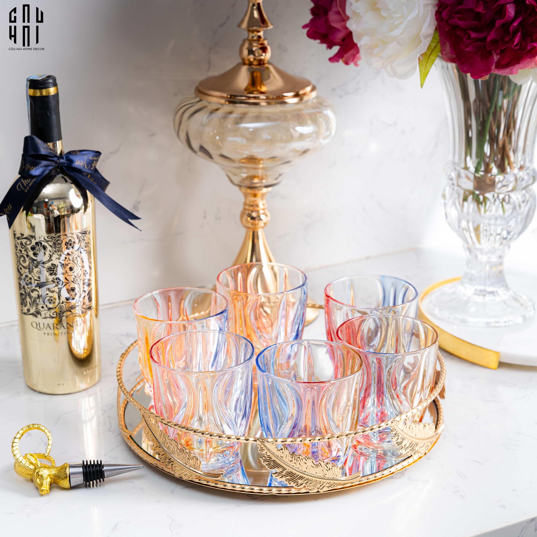 SET 2 LY AMETHYST - NO BOX SS25 - CẬU HAI HOME DECOR