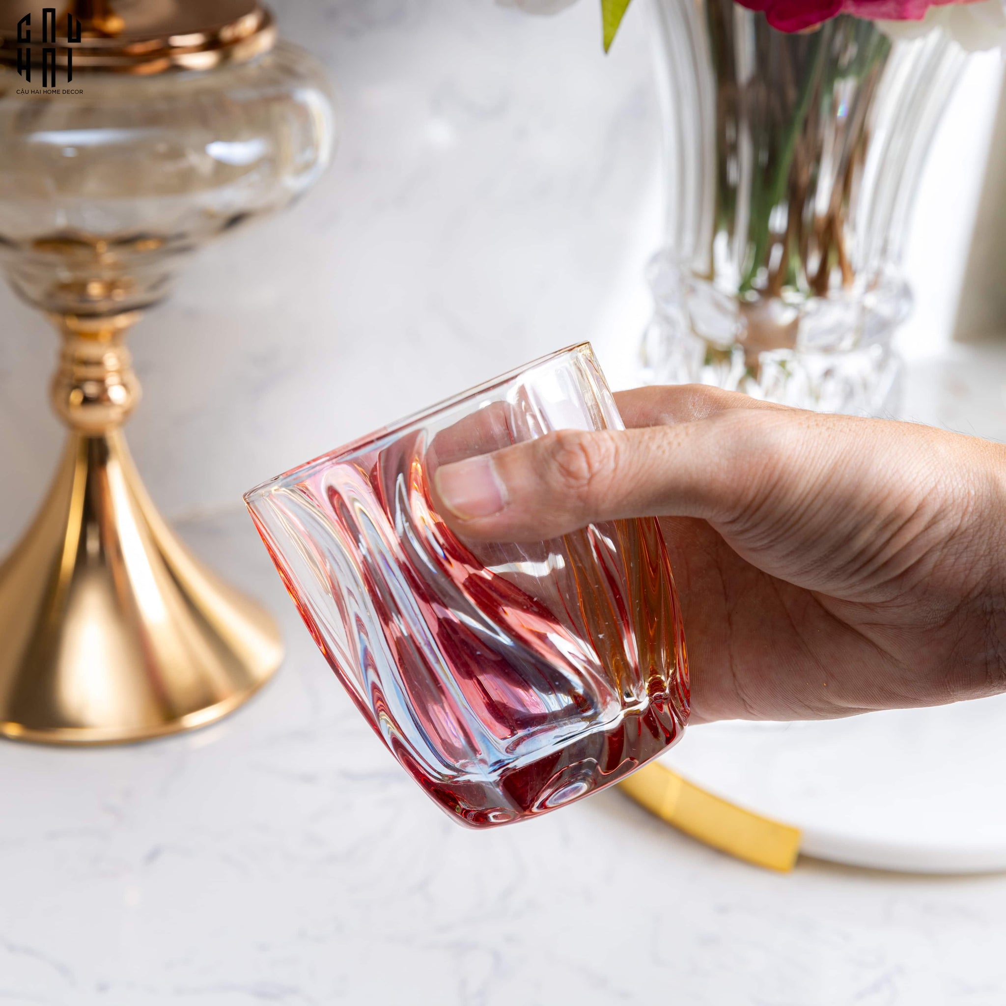 SET 2 LY AMETHYST - NO BOX SS25 - CẬU HAI HOME DECOR