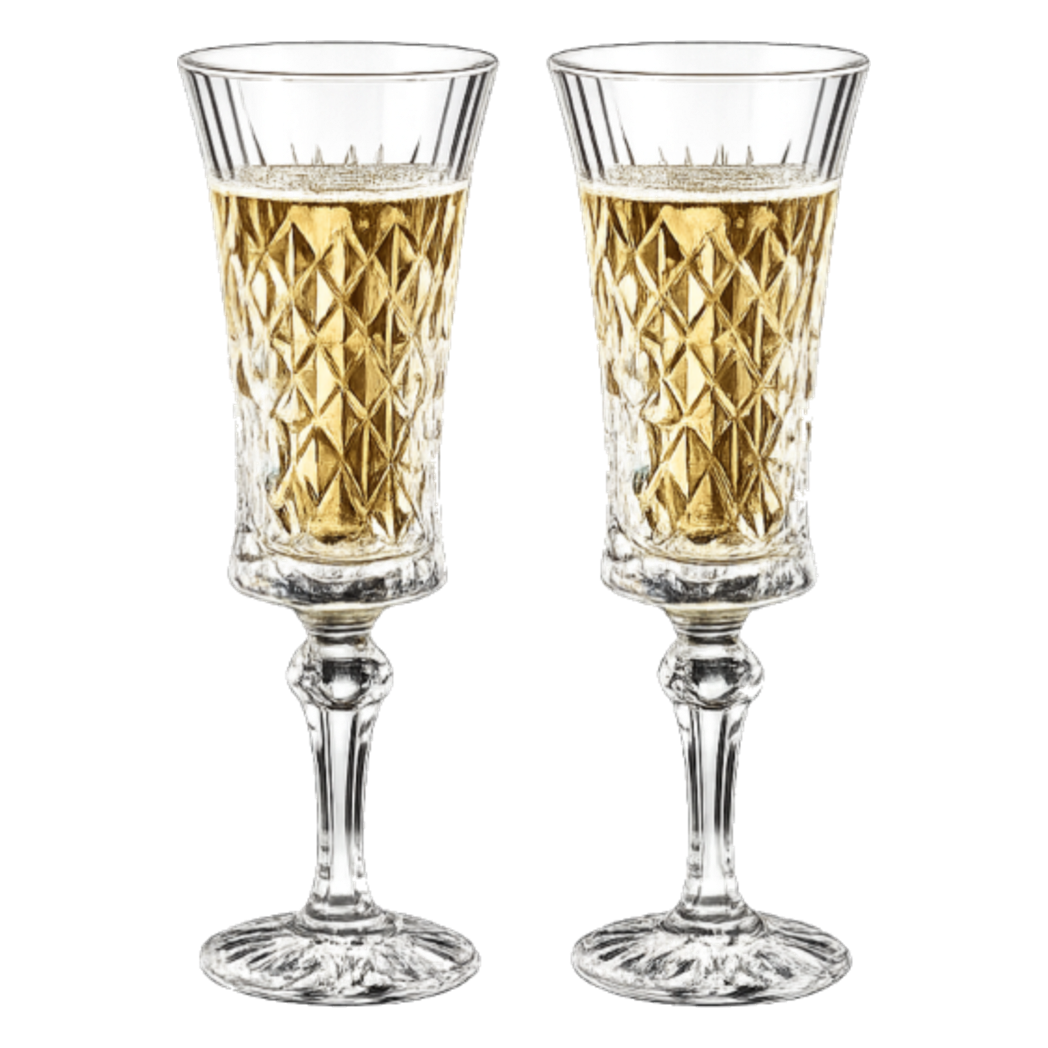 Set 2 Ly Champagne Cristalleries Faceted 120ml-CẬU HAI HOME DECOR-CẬU HAI HOME DECOR