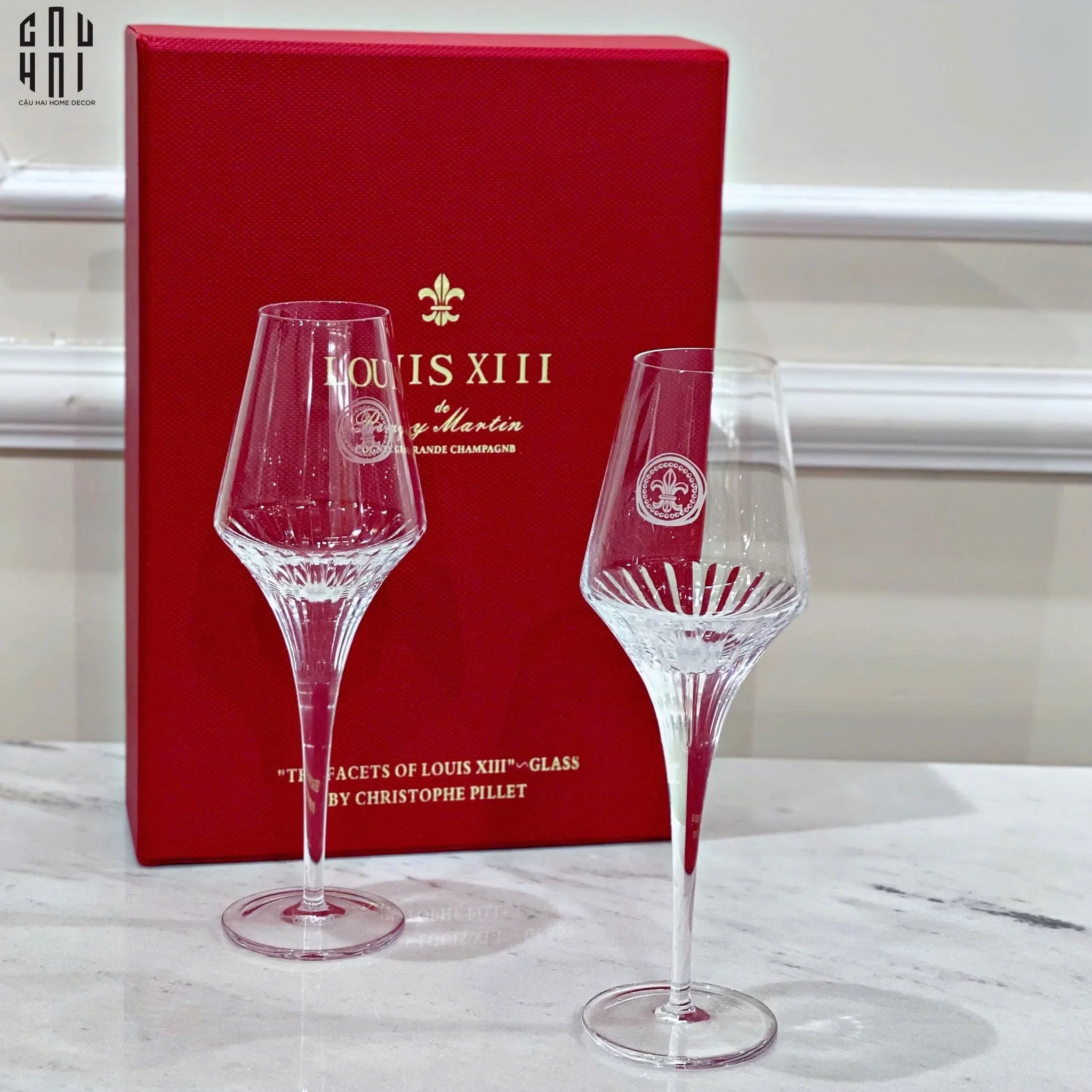 SET 2 LY CHAMPAGNE CRYSTAL LOUIS XIII - FULL BOX - CẬU HAI HOME DECOR