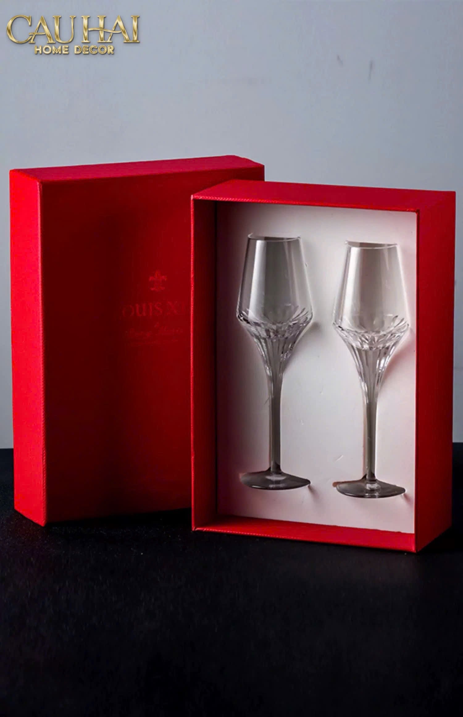 SET 2 LY CHAMPAGNE CRYSTAL LOUIS XIII - FULL BOX - CẬU HAI HOME DECOR