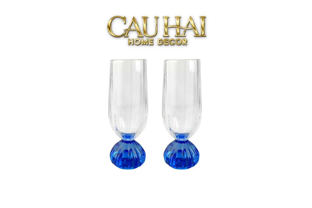 Set 2 Ly Cocktail Blue Sapphire Drop 180ml-LY THỦY TINH-CẬU HAI HOME DECOR-CẬU HAI HOME DECOR