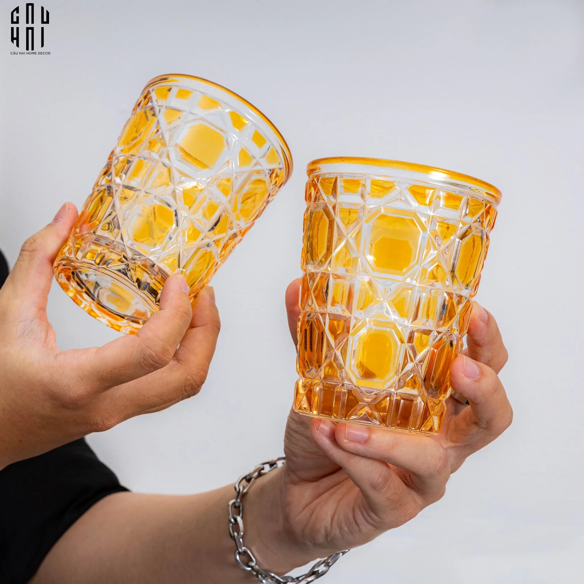 Set 2 Ly Cocktail Thuỷ Tinh D.O - Champagne Gold 310Ml-CẬU HAI HOME DECOR