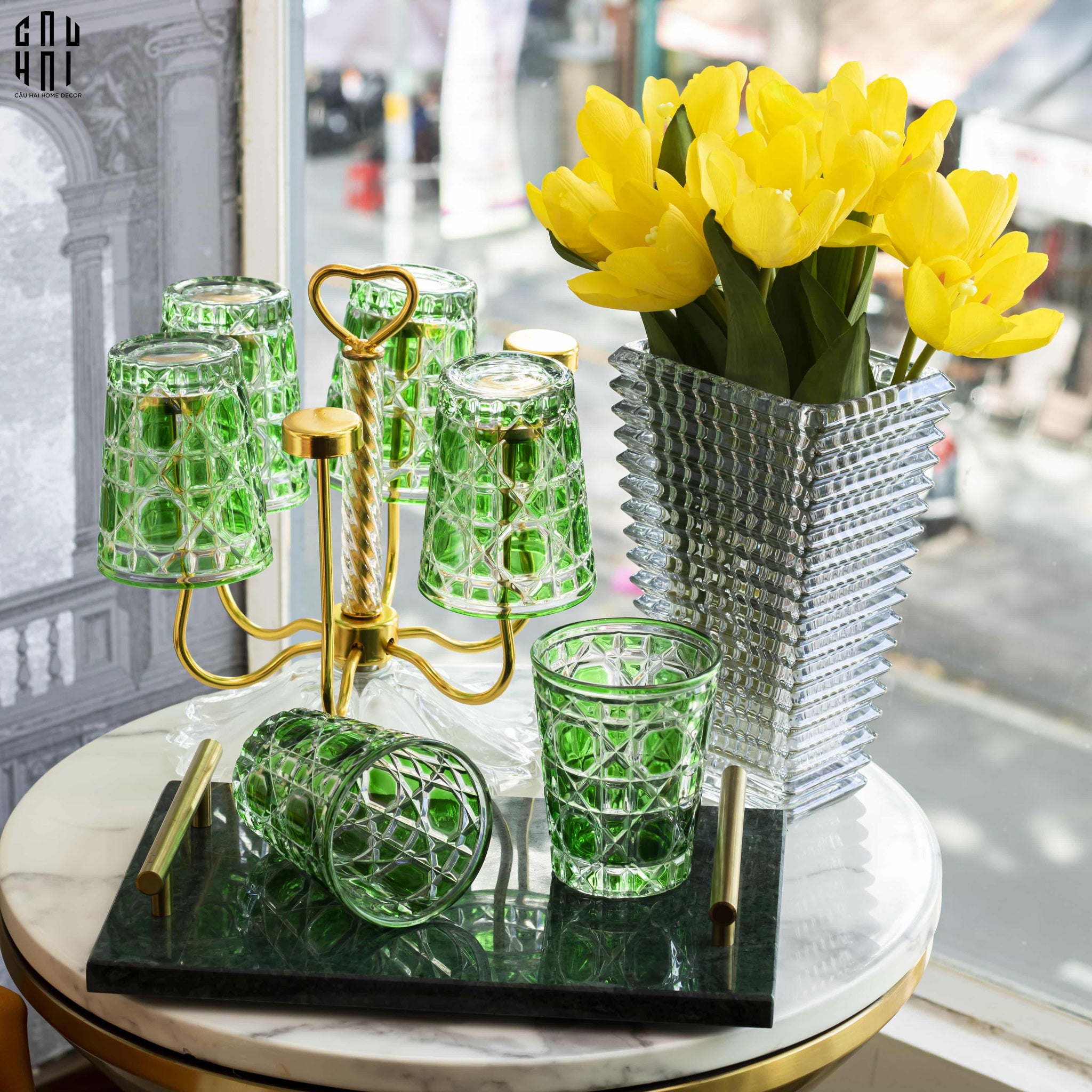 Set 2 Ly Cocktail Thuỷ Tinh D.O - Emerald Jade 310Ml-CẬU HAI HOME DECOR