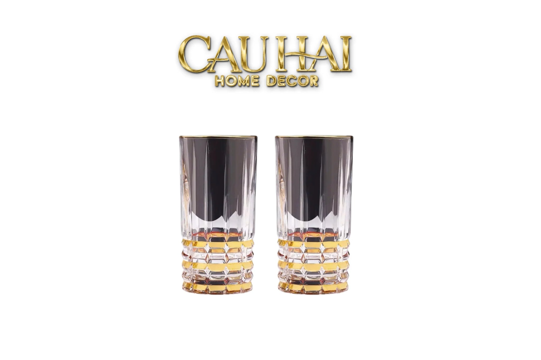 Set 2 Ly Cocktail Thuỷ Tinh Highball D'Or Glorious - 380Ml 7.3x15-CẬU HAI HOME DECOR