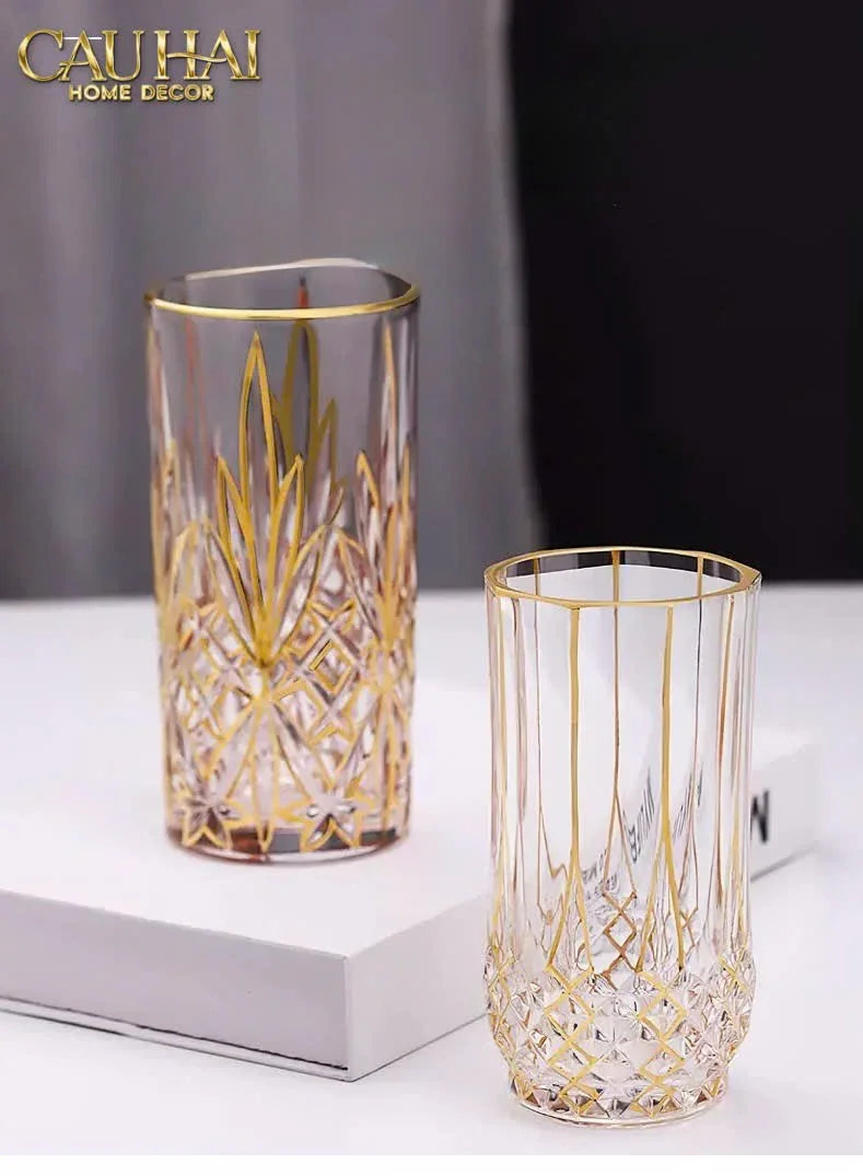 Set 2 Ly Cocktail Thuỷ Tinh Highball Starlight Facetté - 380Ml 7.3x15-LY THỦY TINH-CẬU HAI HOME DECOR