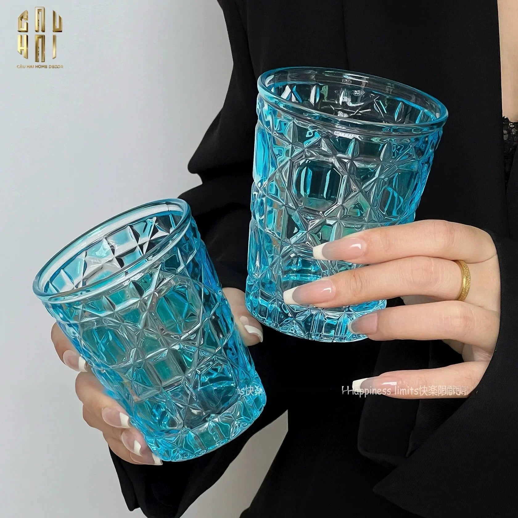 Set 2 Ly Cocktails Thuỷ Tinh D.O - Riviera Turquoise 270Ml Full Box 310Ml-CẬU HAI HOME DECOR
