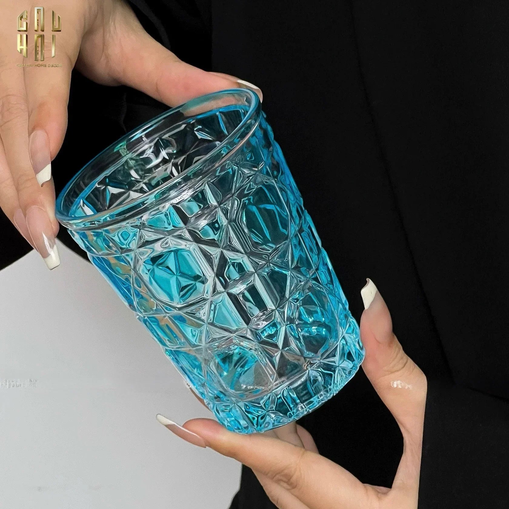 Set 2 Ly Cocktails Thuỷ Tinh D.O - Riviera Turquoise 270Ml Full Box 310Ml-CẬU HAI HOME DECOR