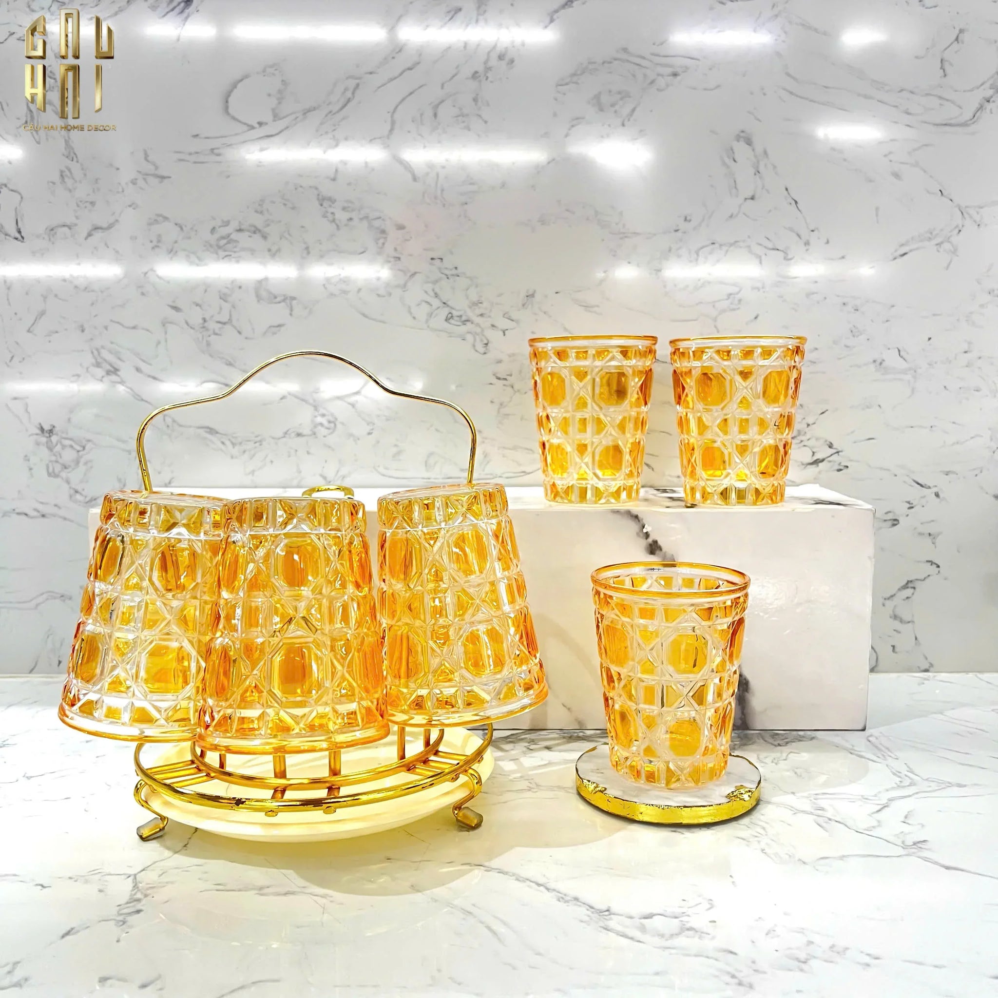 SET 2 LY D.O - CHAMPAGNE GOLD 310ML - CẬU HAI HOME DECOR