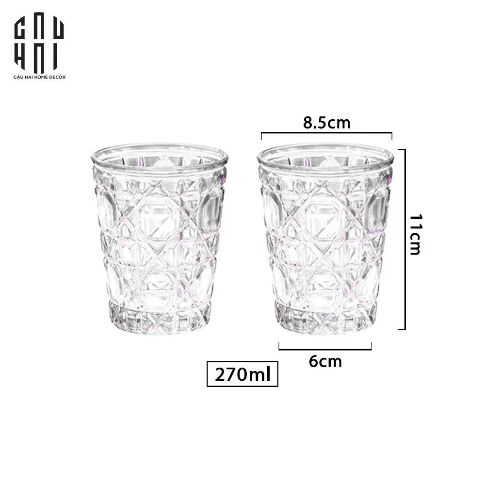 SET 2 LY D.O - PURE CRYSTAL 310ML - CẬU HAI HOME DECOR