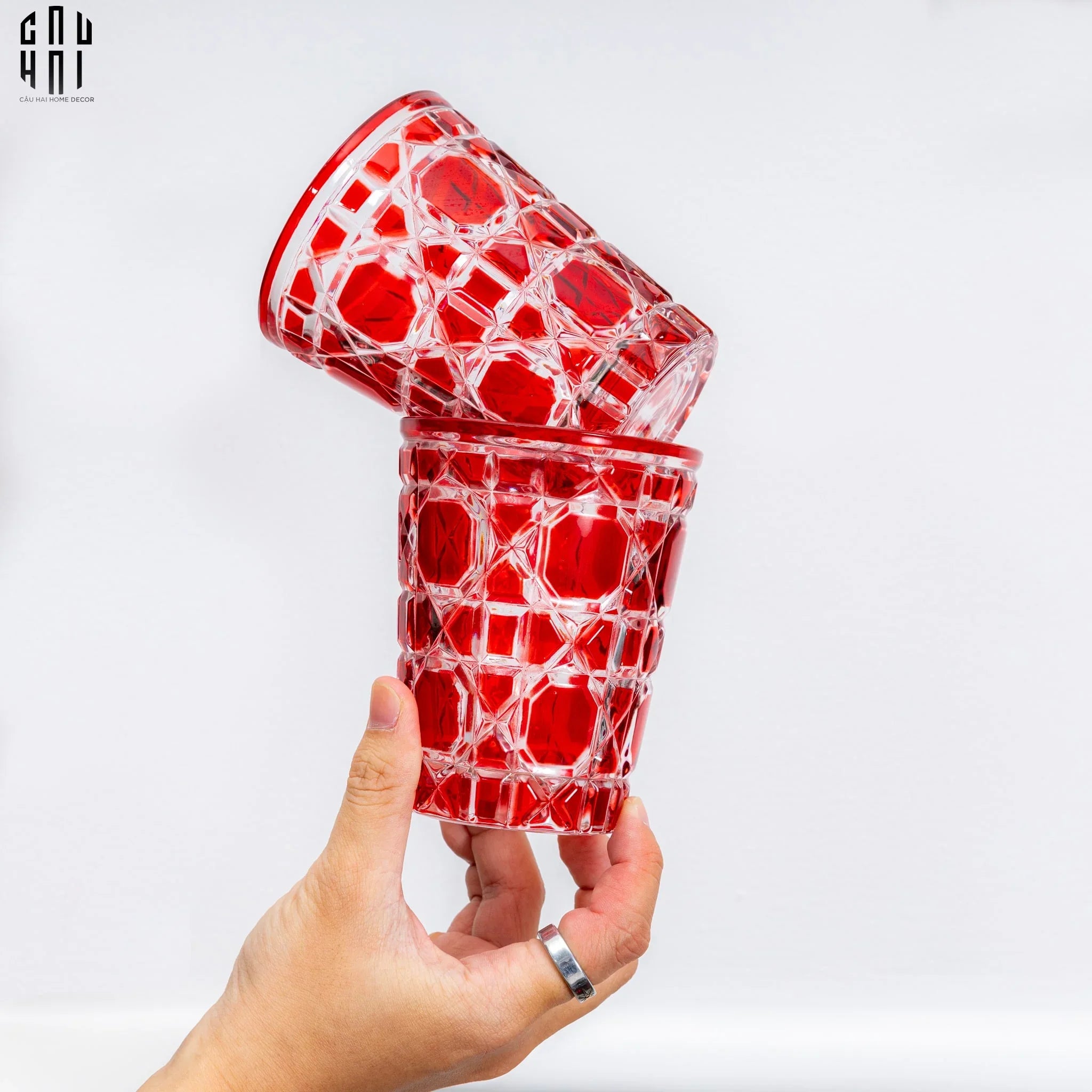 SET 2 LY D.O - RUBY RED 310ML - CẬU HAI HOME DECOR