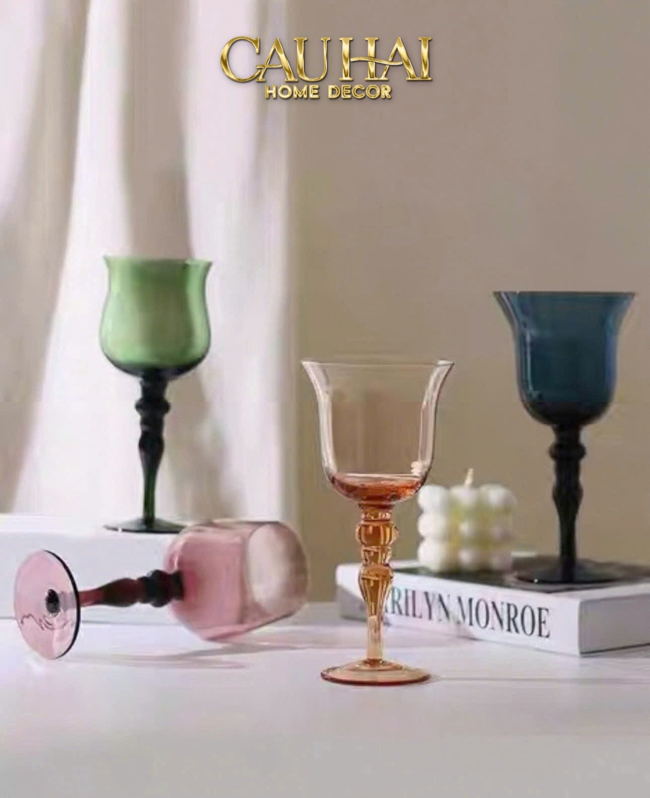 Set 2 Ly Oceania Alantian 320Ml Vino Rosso Glasses - CẬU HAI HOME DECOR