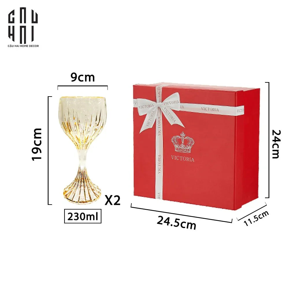 HOME COUTURE - SET 2 LY PHA LÊ BCR VICTORIA FULL BOX - CẬU HAI HOME DECOR