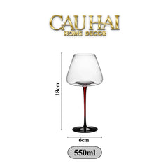 Set 2 Ly Thuỷ Tinh Vang Đỏ Vino Russo Burgundy - No Box 550ml 6x18-CẬU HAI HOME DECOR