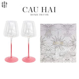 HAUTE FOLIE - SET 2 LY VANG RED WINE CRYSTAL - LOVELY D.O FULL BOX - CẬU HAI HOME DECOR