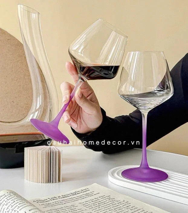 Set 2 Ly Vang Thuỷ Tinh 500ml - Pop Spectrum Chromatic Glassware-CẬU HAI HOME DECOR