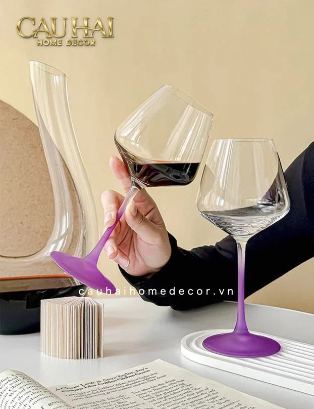 Set 2 Ly Vang Thuỷ Tinh 500ml - Pop Spectrum Chromatic Glassware-CẬU HAI HOME DECOR