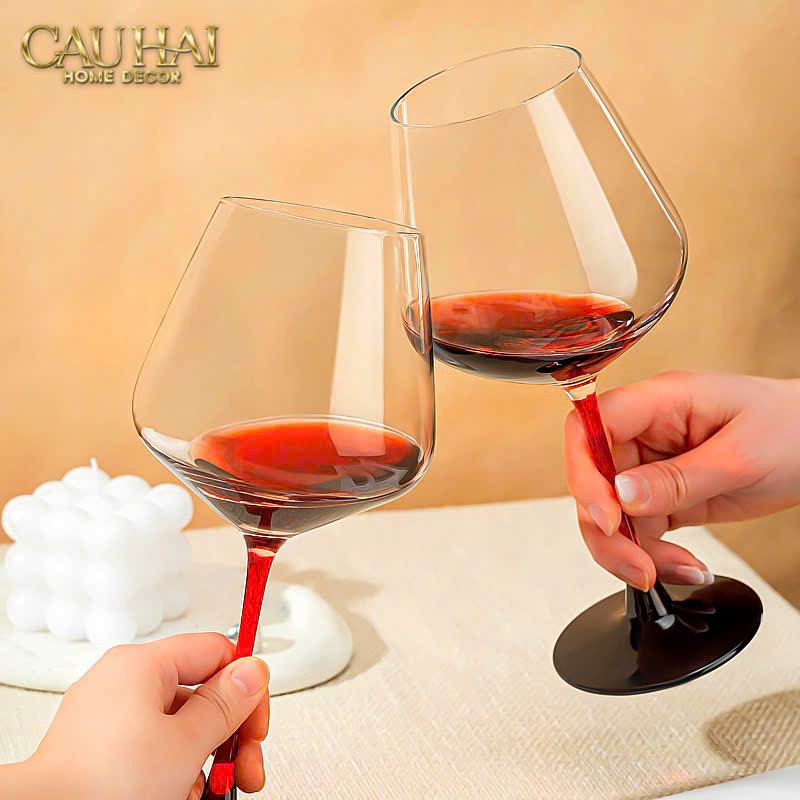 Set 2 Ly Vino Russo Burgundy - No Box - CẬU HAI HOME DECOR