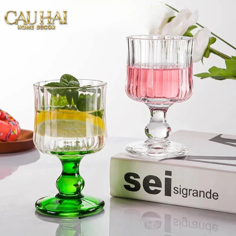 Set 2 Ly Whiskey Chân Cao Goblet Parisienne Charm Bistro Glasses 200Ml-CẬU HAI HOME DECOR