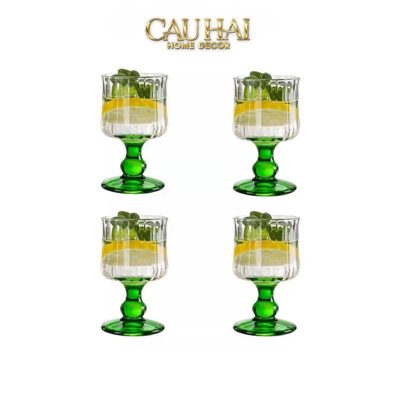 Set 2 Ly Whiskey Chân Cao Goblet Parisienne Charm Bistro Glasses 200Ml-CẬU HAI HOME DECOR