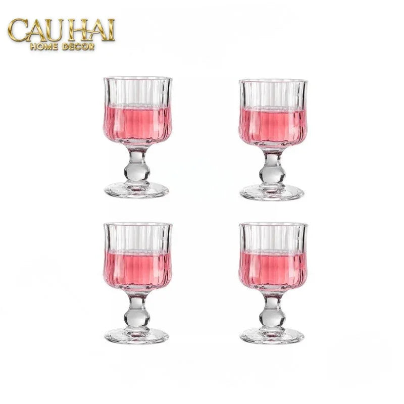 Set 2 Ly Whiskey Chân Cao Goblet Parisienne Charm Bistro Glasses 200Ml-CẬU HAI HOME DECOR