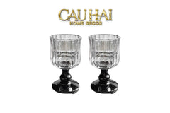 Set 2 Ly Whiskey Chân Cao Goblet Parisienne Charm Bistro Glasses 200Ml-CẬU HAI HOME DECOR
