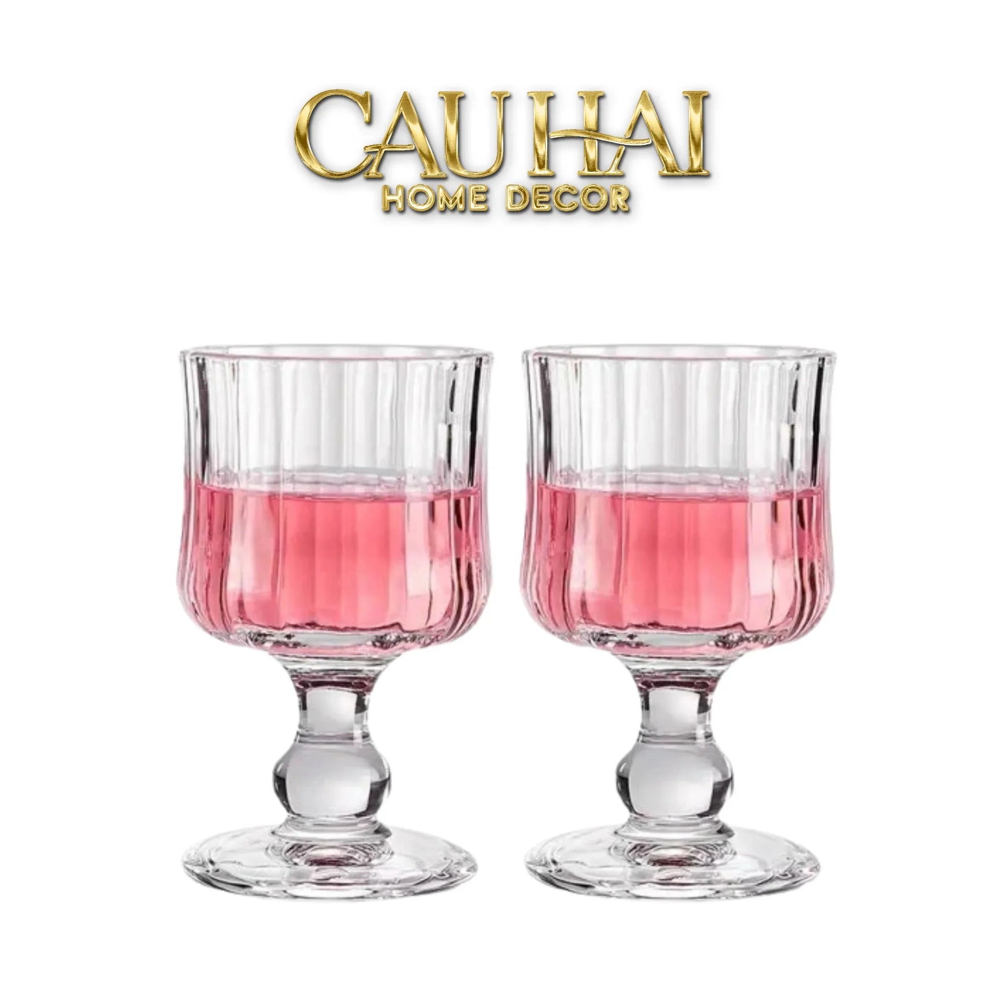 Set 2 Ly Whiskey Chân Cao Goblet Parisienne Charm Bistro Glasses 200Ml-CẬU HAI HOME DECOR