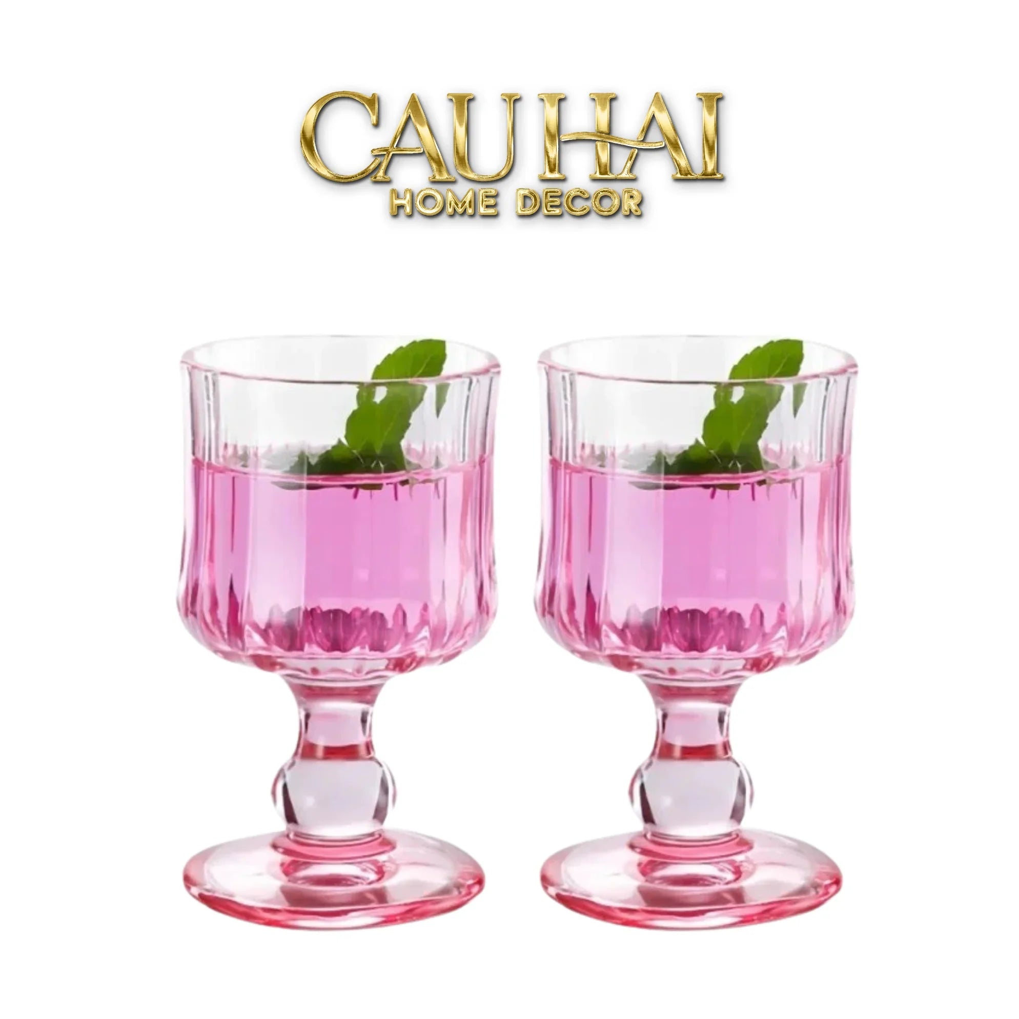 Set 2 Ly Whiskey Chân Cao Goblet Parisienne Charm Bistro Glasses 200Ml-CẬU HAI HOME DECOR