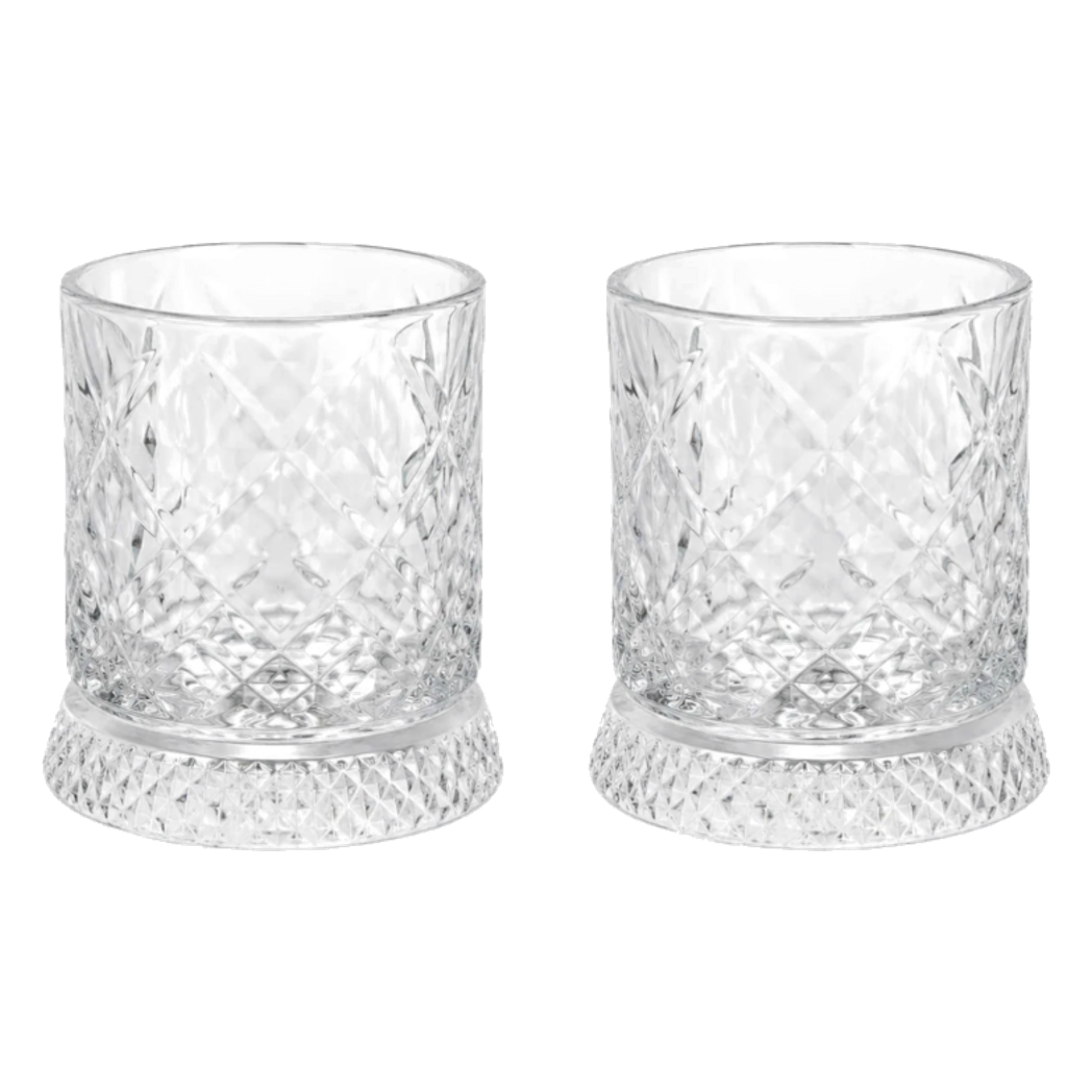 Set 2 Ly Whisky Thuỷ Tinh Đế Xoay - Éclet Spin Glass Set 2pcs-LY THỦY TINH-CẬU HAI HOME DECOR-CẬU HAI HOME DECOR
