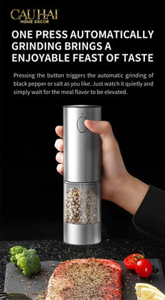 Set 2 Máy Xay Điện Electric Pepper & Salt Grinder Set-CẬU HAI HOME DECOR