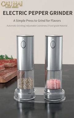 Set 2 Máy Xay Điện Electric Pepper & Salt Grinder Set-CẬU HAI HOME DECOR