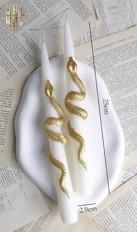 Set 2 Nến Killian - Golden Serpent Candle Fw25-CẬU HAI HOME DECOR