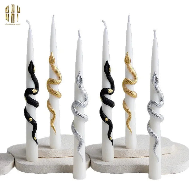 Set 2 Nến Killian - Golden Serpent Candle Fw25-CẬU HAI HOME DECOR