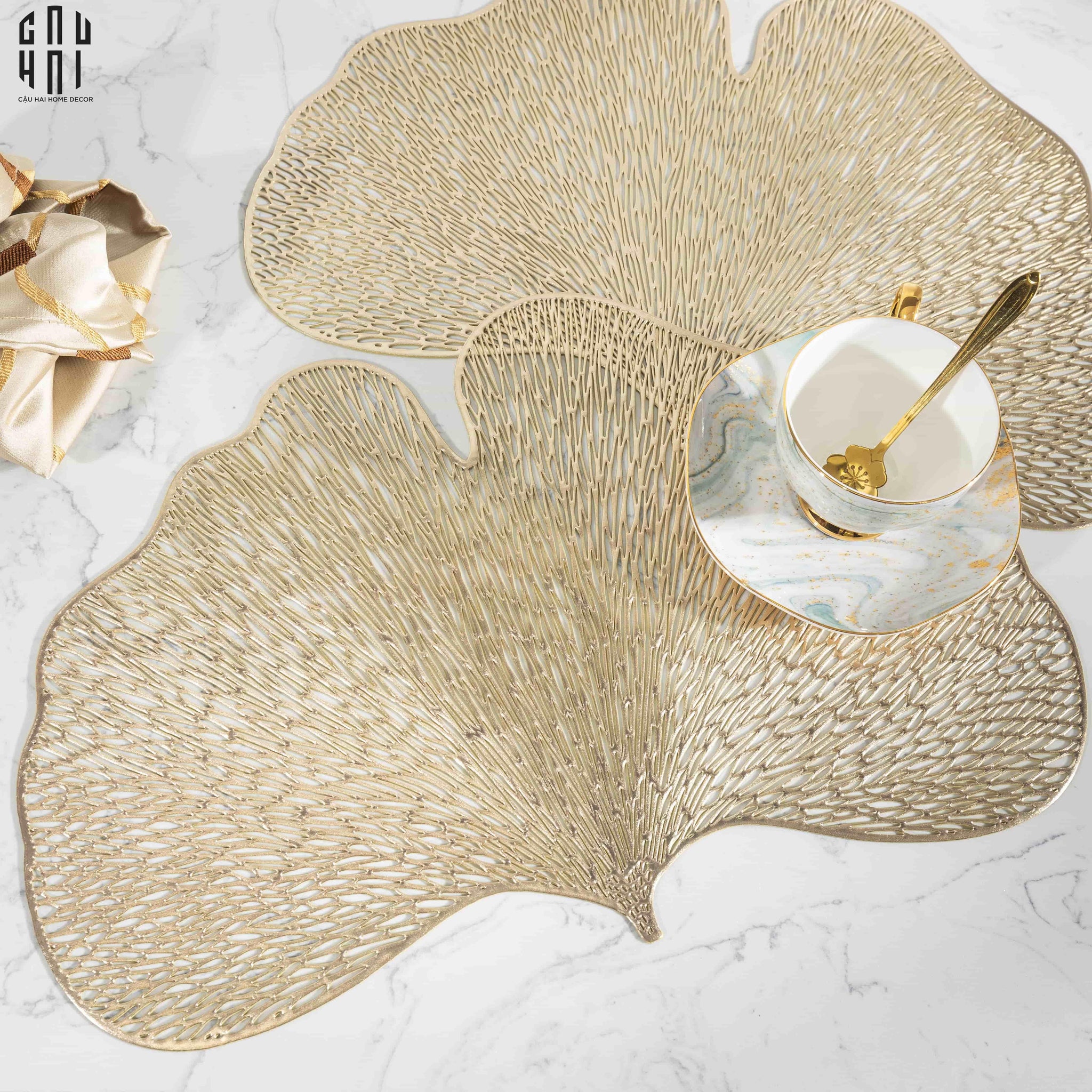 SET 2 TẤM LÓT BÀN ĂN GINKGO - PLACEMAT GINKGO - CẬU HAI HOME DECOR