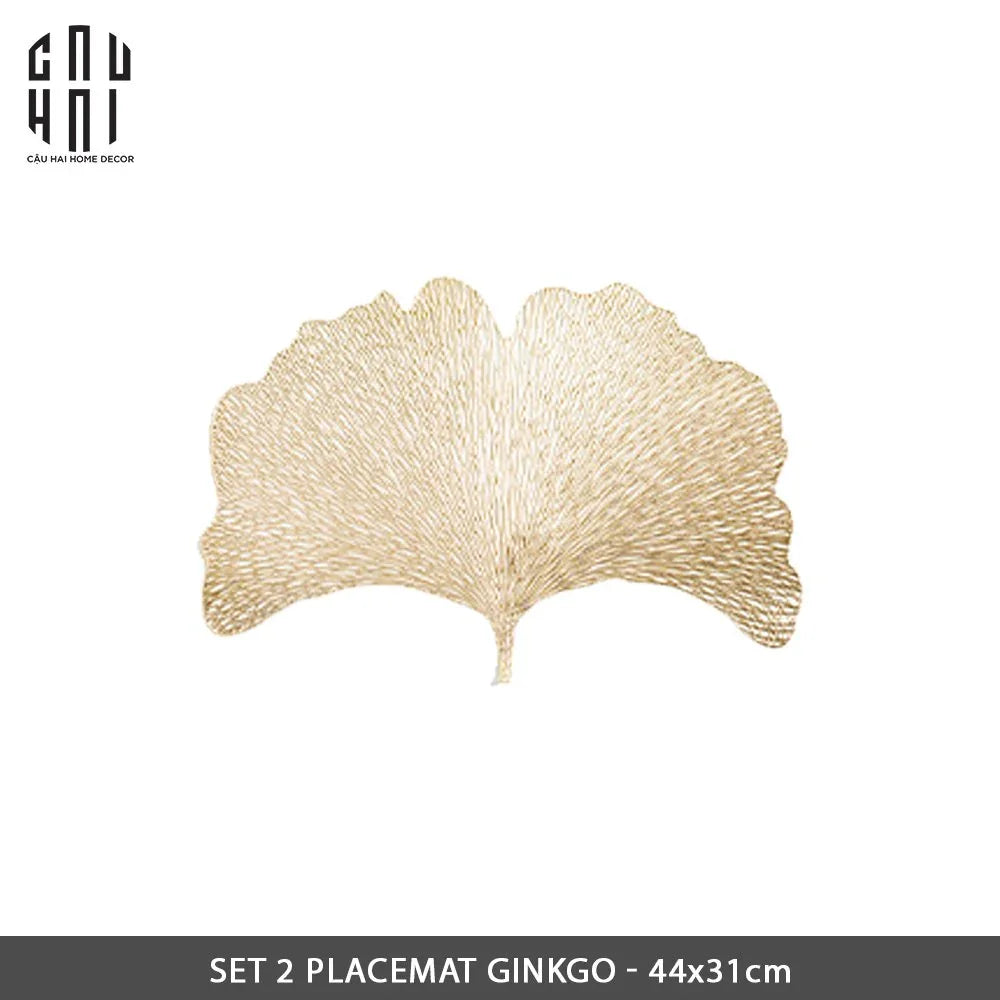 Set 2 Tấm Lót Bàn Ăn Ginkgo - Placemat Ginkgo-TẤM LÓT BÀN ĂN-Đối tác tại Trung Quốc theo từng đơn đặt hàng-CẬU HAI HOME DECOR