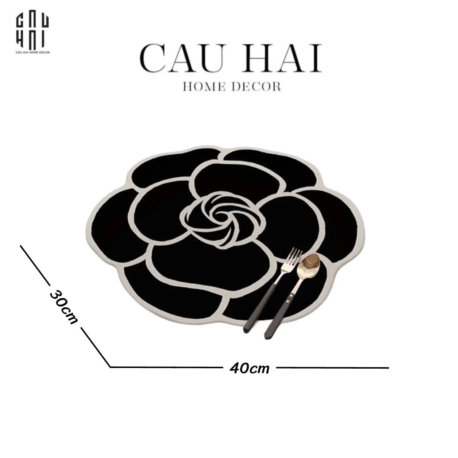SET 2 TẤM LÓT BÀN ĂN NOIR ROSE - CẬU HAI HOME DECOR